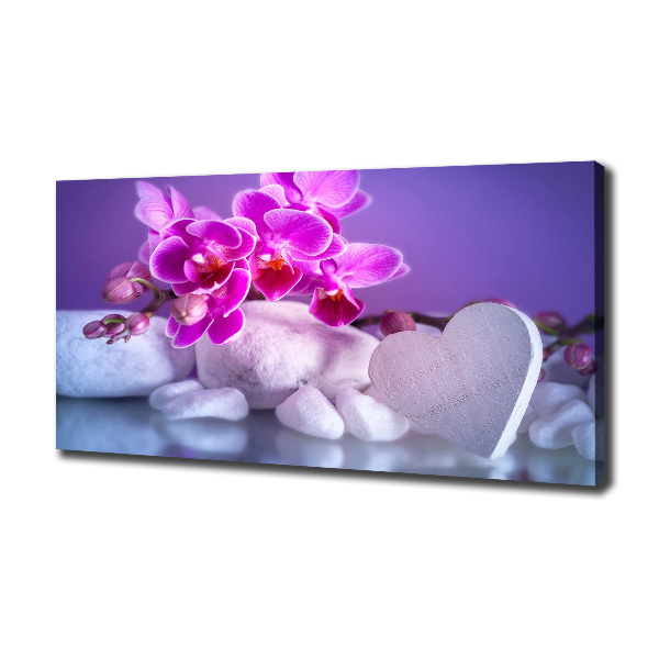 Bild auf leinwand Orchidee und Herz