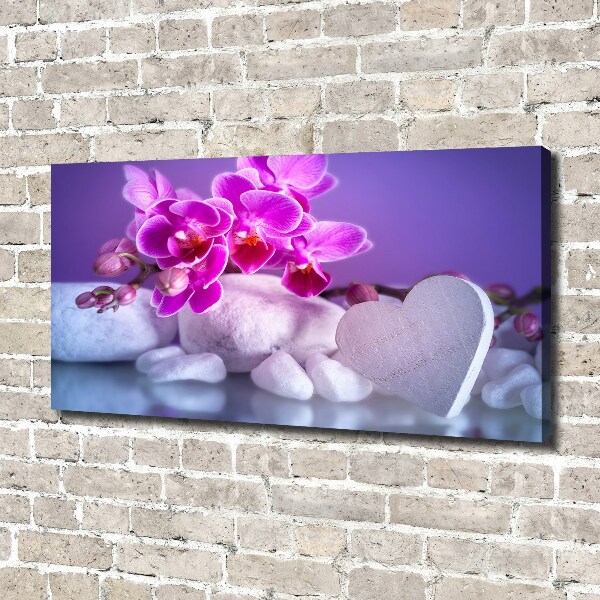 Bild auf leinwand Orchidee und Herz