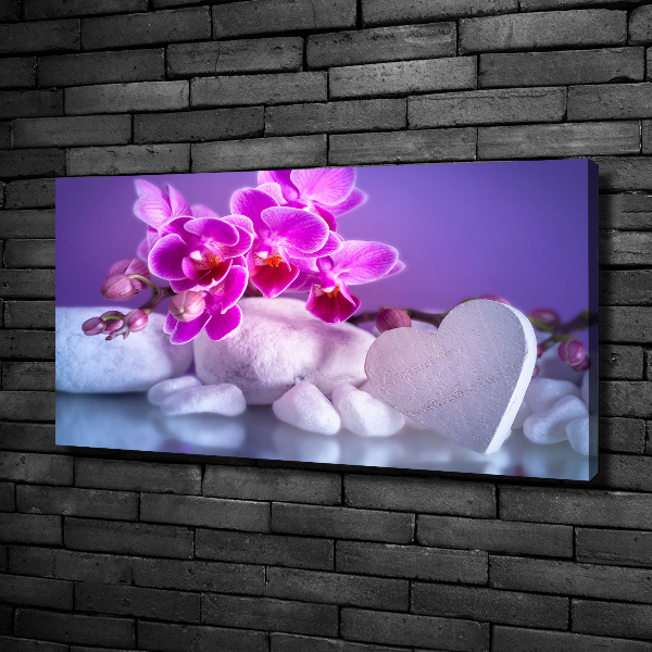 Bild auf leinwand Orchidee und Herz
