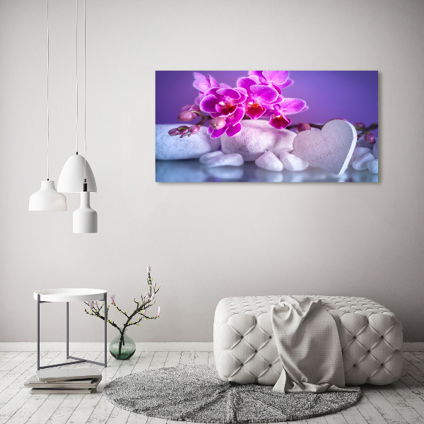 Bild auf leinwand Orchidee und Herz