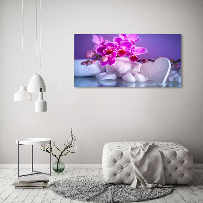 Bild auf leinwand Orchidee und Herz