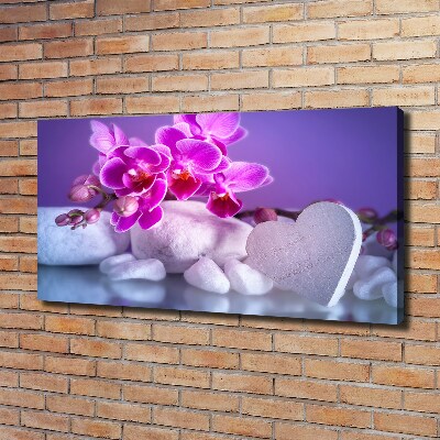 Bild auf leinwand Orchidee und Herz