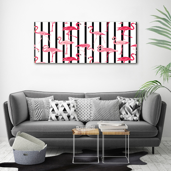 Wandbild Gestreifte Flamingos