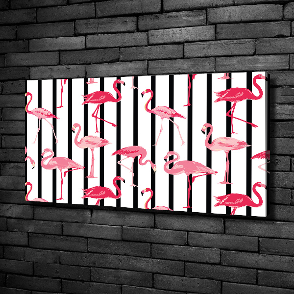 Wandbild Gestreifte Flamingos