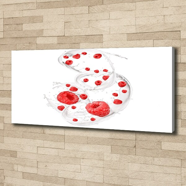 Wandbild Himbeeren mit Milch