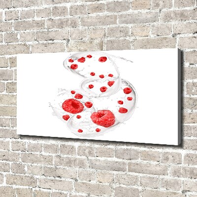 Wandbild Himbeeren mit Milch