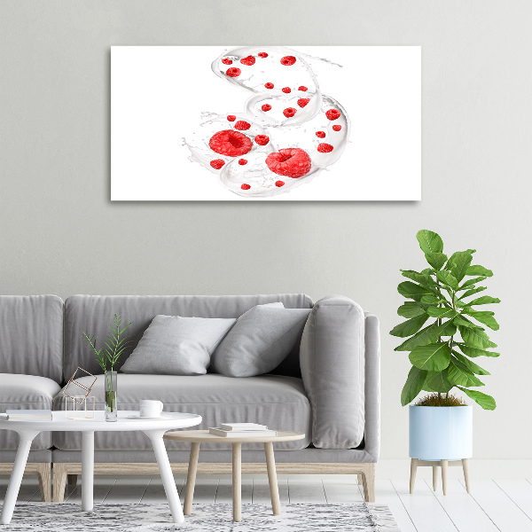 Wandbild Himbeeren mit Milch