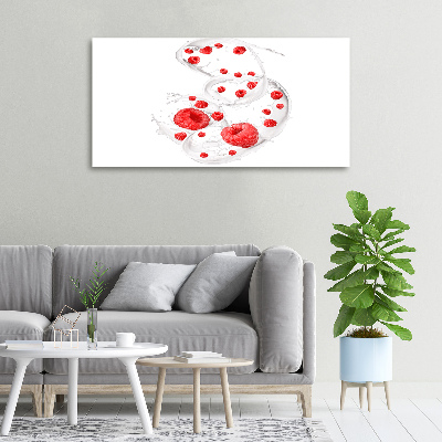 Wandbild Himbeeren mit Milch
