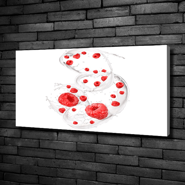 Wandbild Himbeeren mit Milch