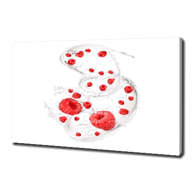 Wandbild Himbeeren mit Milch