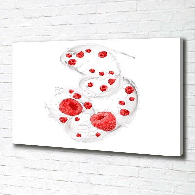 Wandbild Himbeeren mit Milch