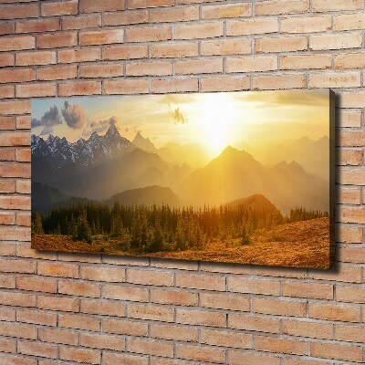 Bild auf leinwand Sonnenuntergang in den Bergen