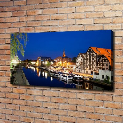 Bild auf leinwand Bydgoszcz bei Nacht
