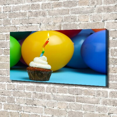 Bild auf leinwand Geburtstagscupcake