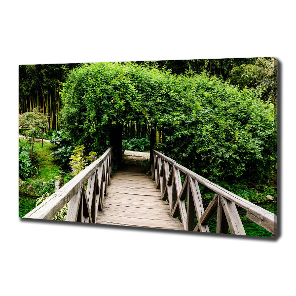 Wandbild Brücke über den Fluss