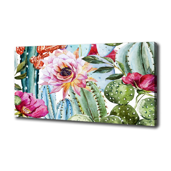 Wandbild Kakteen und Blumen