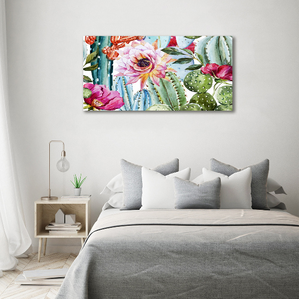 Wandbild Kakteen und Blumen