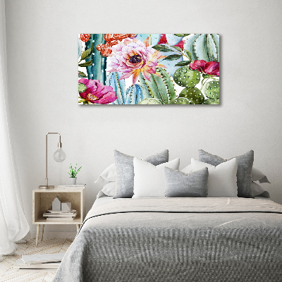 Wandbild Kakteen und Blumen