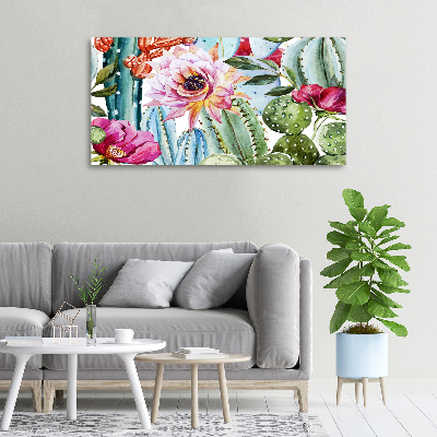 Wandbild Kakteen und Blumen