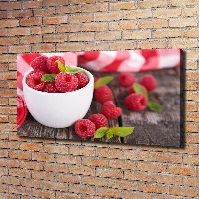 Bild auf leinwand Himbeeren in einer Schüssel