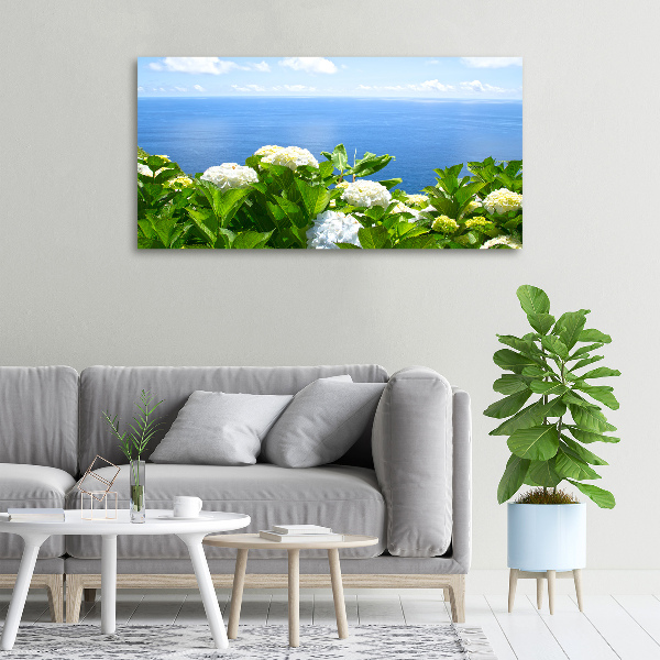Bild auf leinwand Blumen am Meer