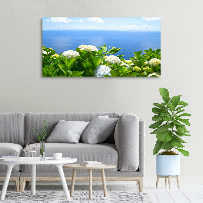 Bild auf leinwand Blumen am Meer