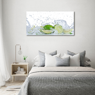 Wandbild Limetten und Wasser