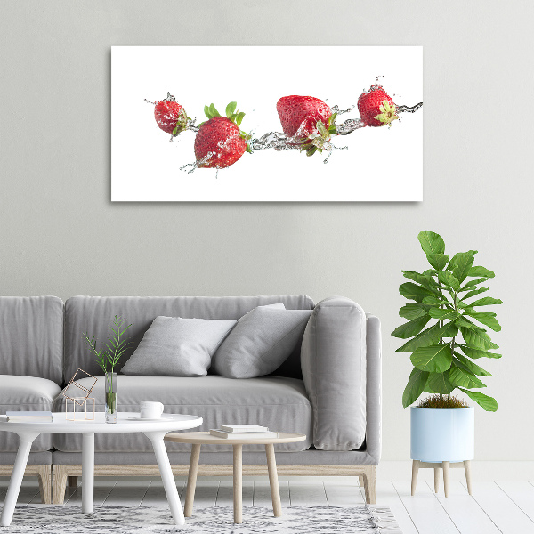 Bild auf leinwand Erdbeeren und Wasser