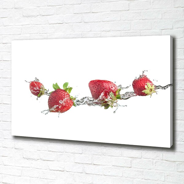 Bild auf leinwand Erdbeeren und Wasser