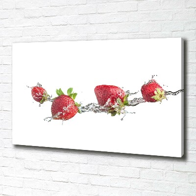 Bild auf leinwand Erdbeeren und Wasser