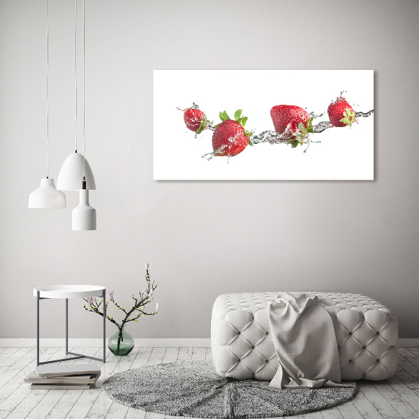 Bild auf leinwand Erdbeeren und Wasser