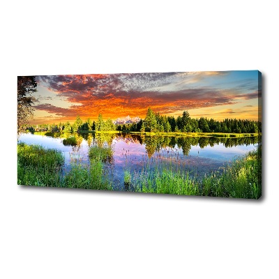 Bild auf leinwand Fluss im Wald
