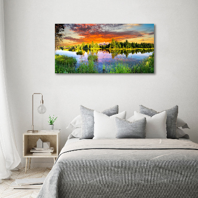 Bild auf leinwand Fluss im Wald