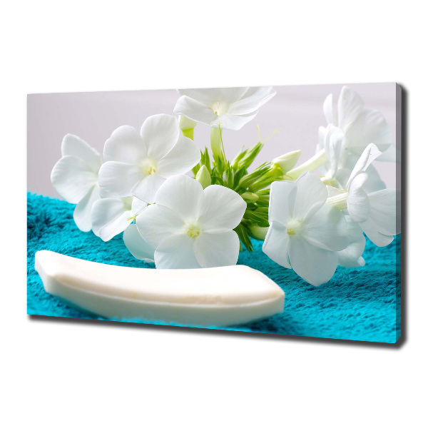 Wandbild Weiße Spa-Blumen