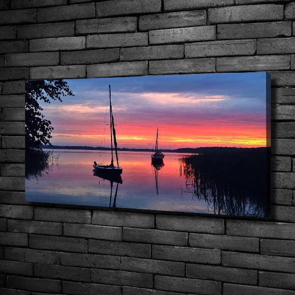Fotobild Segelboote bei Sonnenuntergang