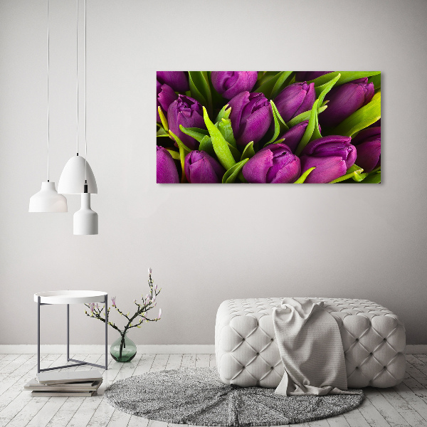 Wandbild Lila Tulpen