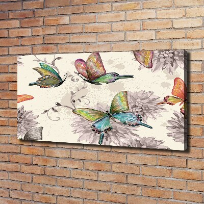 Bild auf leinwand Schmetterlinge und Blumen