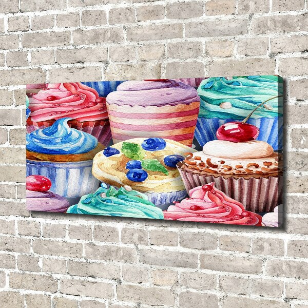 Bild auf leinwand Bunte Cupcakes
