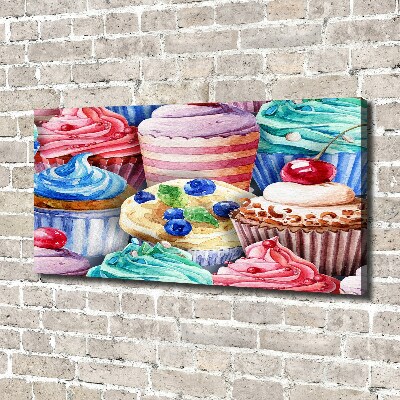 Bild auf leinwand Bunte Cupcakes