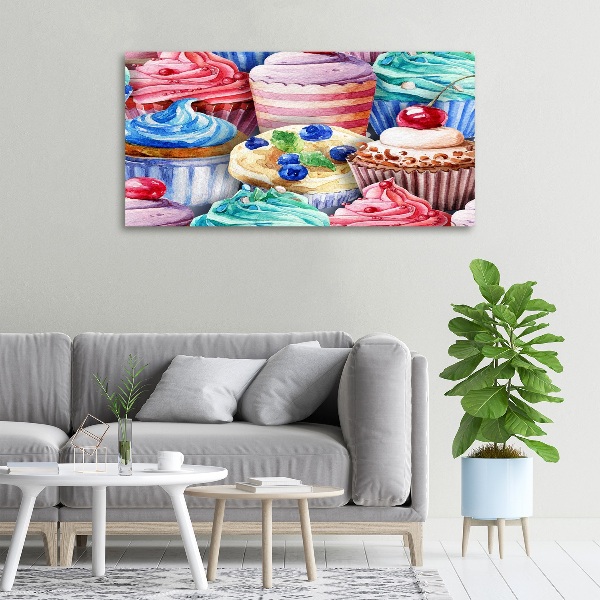Bild auf leinwand Bunte Cupcakes