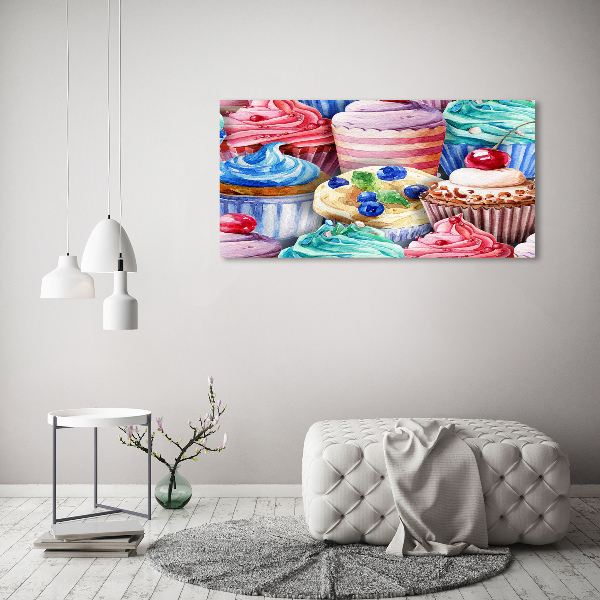 Bild auf leinwand Bunte Cupcakes