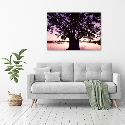 Wandbild Baum und See
