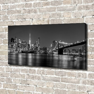 Bild auf leinwand Manhattan bei Nacht
