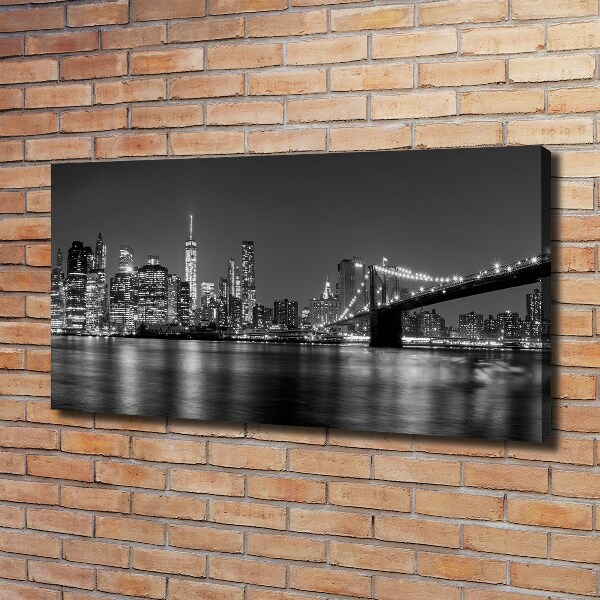 Bild auf leinwand Manhattan bei Nacht