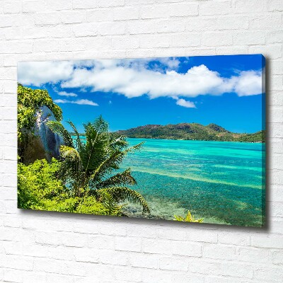 Bild auf leinwand Küste der Seychellen