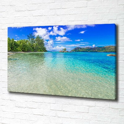 Wandbild Strand der Seychellen