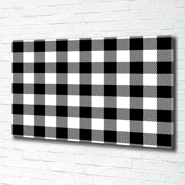 Wandbild Schwarz-weiß kariert