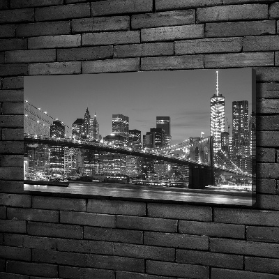 Bild auf leinwand Manhattan bei Nacht
