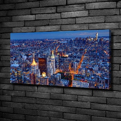 Bild auf leinwand Manhattan bei Nacht