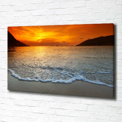 Wandbild Sonnenuntergang am Meer